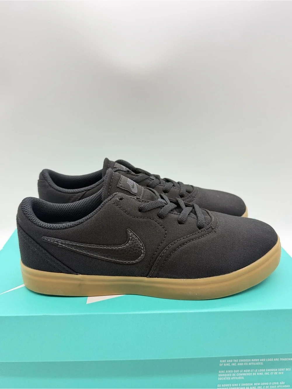 Nike SB Check Canvas PS Black Light Brown 905371-006 Size 2.5Y